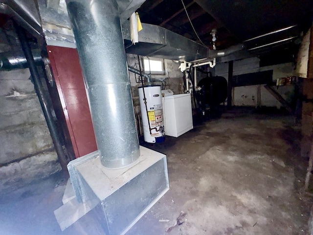 53 Morningside Path, Weymouth, MA 02189 - below grade area featuring gas water heater, washer / dryer, and oil tank