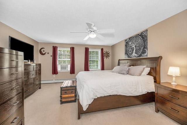 37 Sylvan Rd, Gardner, MA 01440 - bedroom featuring light colored carpet, baseboard heating, ceiling fan, and baseboards