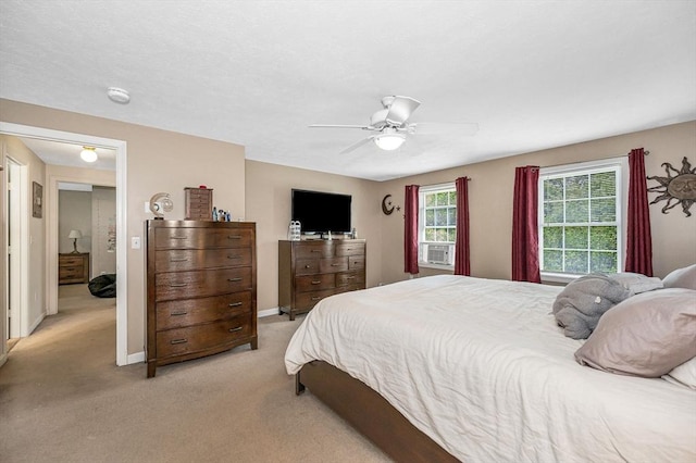 37 Sylvan Rd, Gardner, MA 01440 - bedroom with light carpet, a ceiling fan, cooling unit, and baseboards