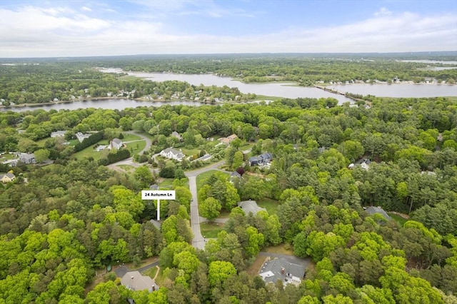 21 Autumn Ln, Marion, MA 02738 - aerial view of a nearby body of water and a heavily wooded area