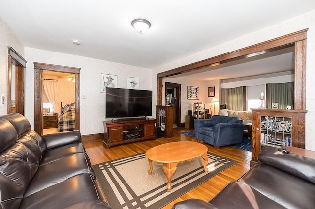 living room featuring hardwood / wood-style flooring