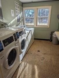 common laundry area with washing machine and dryer