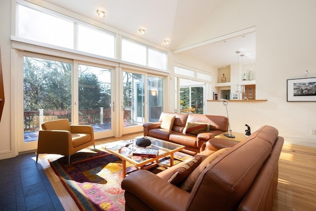 sunroom / solarium with lofted ceiling