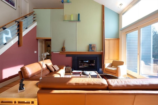 living room featuring hardwood / wood-style floors