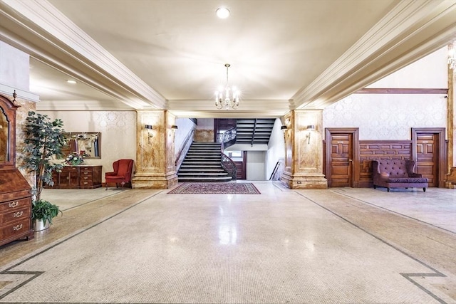 building lobby featuring stairway