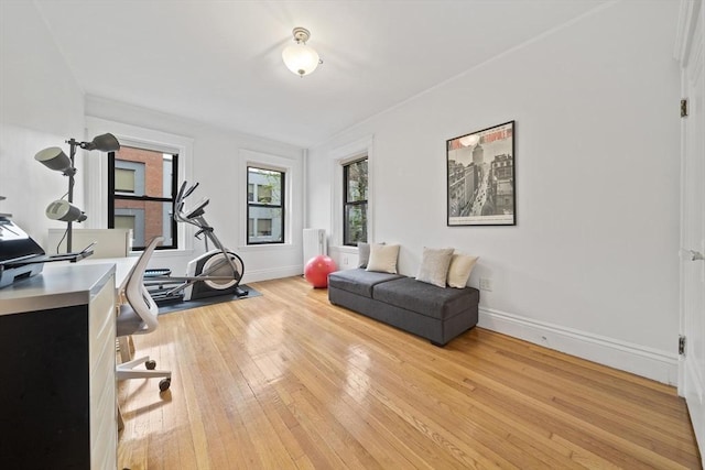 4 Fairbanks Unit 2, Brookline, MA 02446 - office area with baseboards and light wood-style flooring