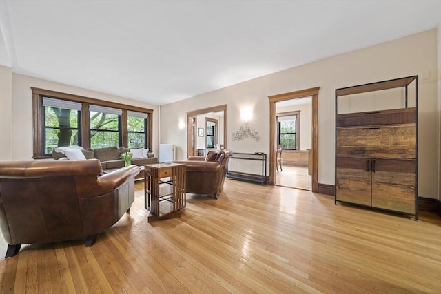 4 Fairbanks Unit 2, Brookline, MA 02446 - living area featuring light wood-style floors and baseboards