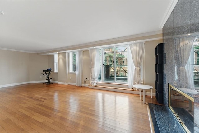 10 Rogers St Unit Ph19, Cambridge, MA 02142 - interior space featuring baseboards, ornamental molding, and light wood finished floors