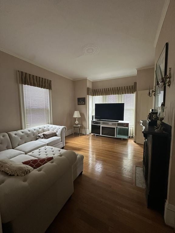 29 Arch, New Bedford, MA 02740 - living room with crown molding and wood finished floors