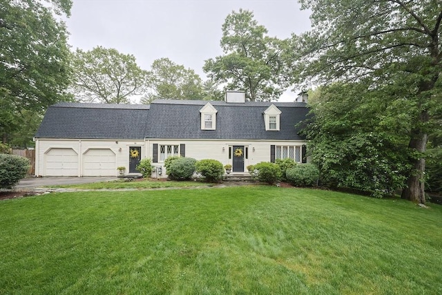 10 Victoria Cir, Norwood, MA 02062 - colonial inspired home featuring a chimney, an attached garage, a front lawn, and roof with shingles