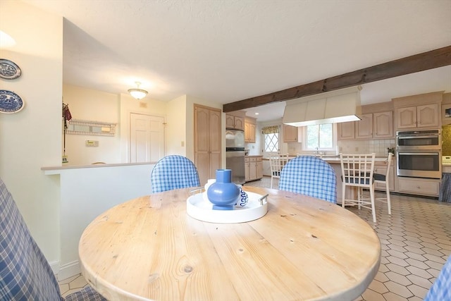 10 Victoria Cir, Norwood, MA 02062 - dining space with beam ceiling