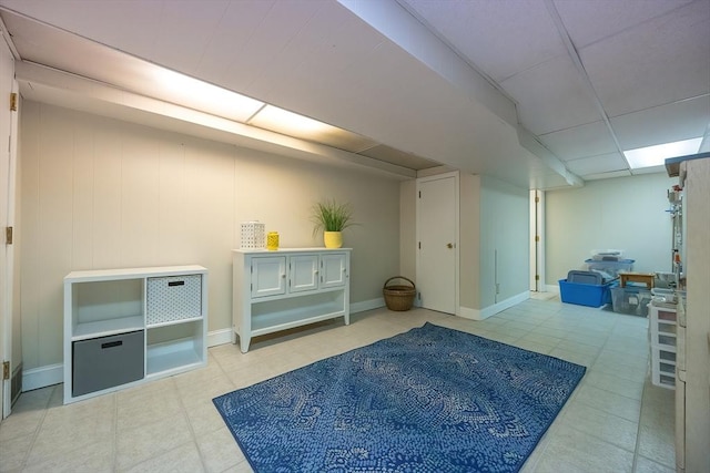 10 Victoria Cir, Norwood, MA 02062 - finished below grade area with a paneled ceiling and baseboards