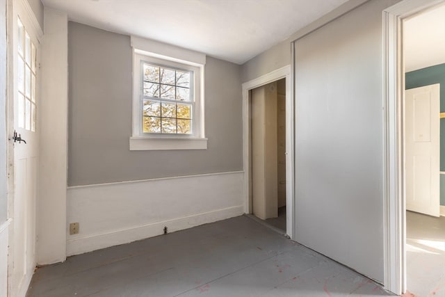 unfurnished bedroom with a closet