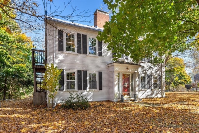 490 Plymouth, Bridgewater, MA 02324 - colonial inspired home with a chimney and stairs