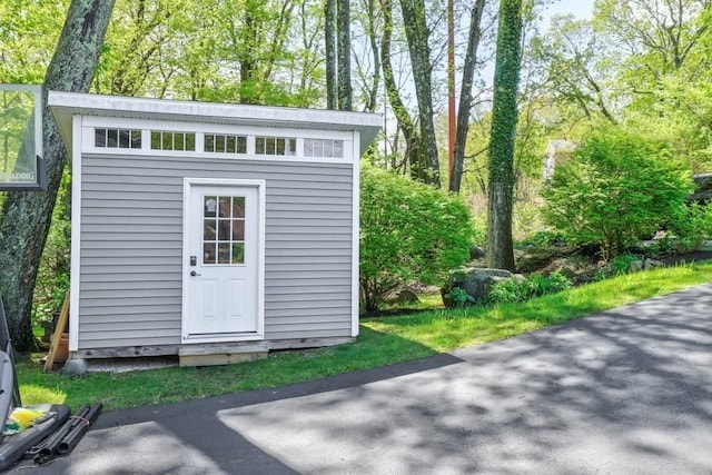 view of shed