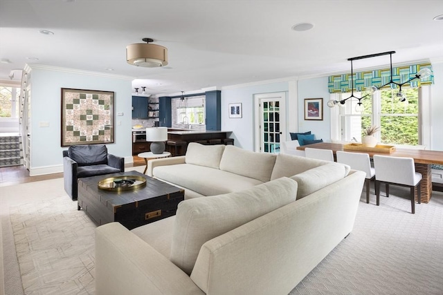 26 Sterling St, Newton, MA 02465 - living area featuring ornamental molding and baseboards