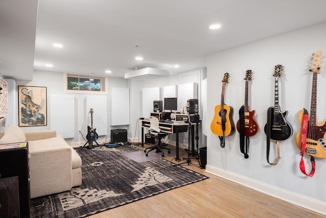 26 Sterling St, Newton, MA 02465 - office featuring wood finished floors, recessed lighting, and baseboards