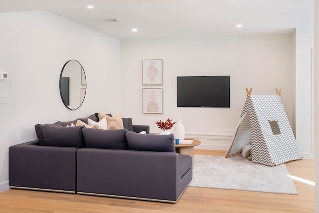 living room featuring light hardwood / wood-style floors