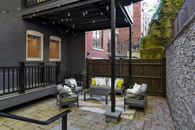 view of patio / terrace with an outdoor living space