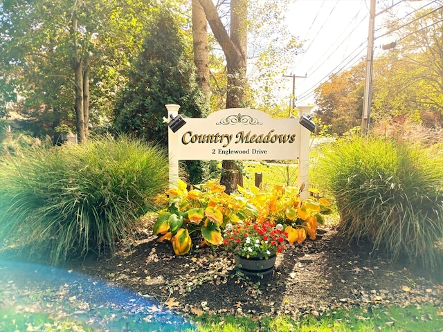 view of community sign