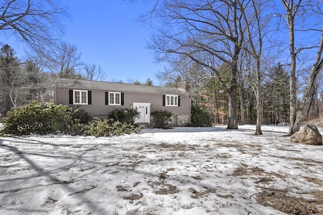 view of front of property featuring a chimney