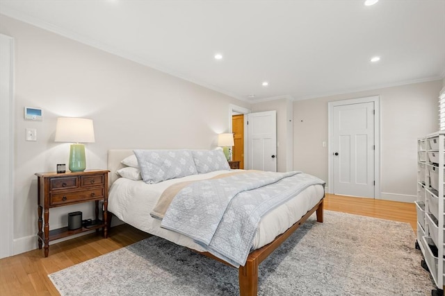 173 Liberty St, Braintree, MA 02184 - bedroom featuring light wood-style flooring, recessed lighting, and crown molding