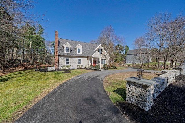 307 York St, Canton, MA 02021 - cape cod-style house with a chimney and a front yard