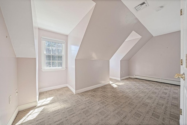 307 York St, Canton, MA 02021 - bonus room with visible vents, a baseboard radiator, carpet, and lofted ceiling