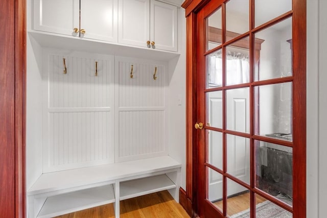 mudroom featuring light wood-type flooring