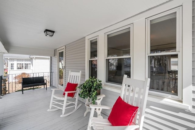 deck featuring covered porch