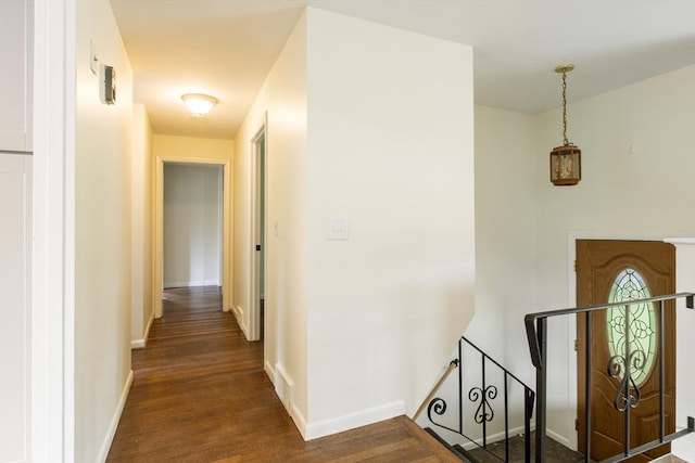 13 Karen Cir, Holliston, MA 01746 - foyer with dark wood-style floors and baseboards