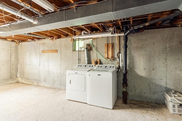 13 Karen Cir, Holliston, MA 01746 - unfinished basement featuring independent washer and dryer