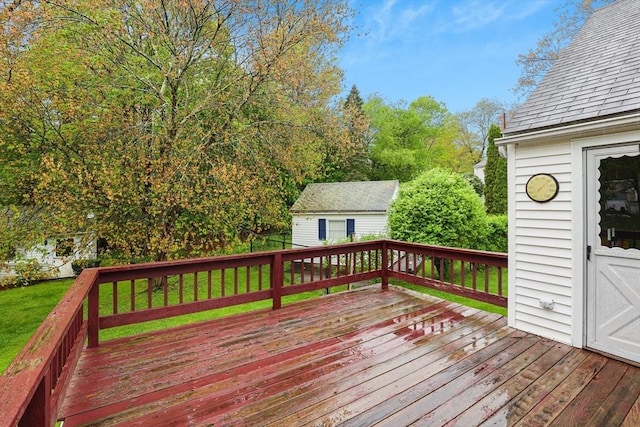 20 Amherst St, Grafton, MA 01536 - wooden deck with a yard and an outbuilding