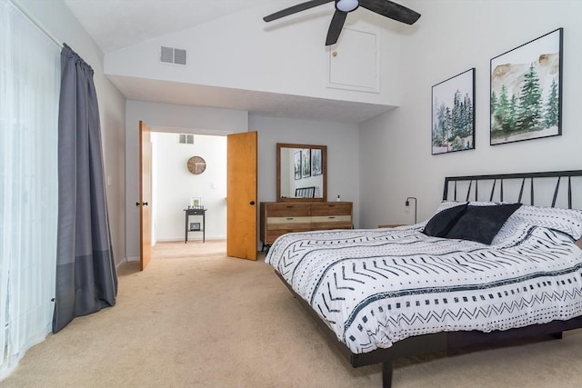 3 Treasure Way Unit 3, Ashland, MA 01721 - carpeted bedroom with high vaulted ceiling and a ceiling fan