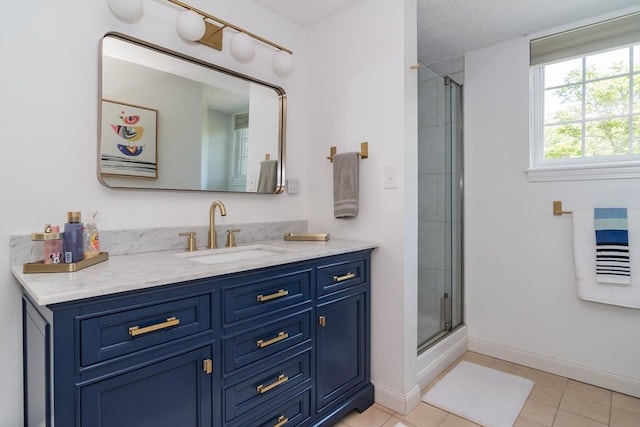 3 Treasure Way Unit 3, Ashland, MA 01721 - full bathroom featuring vanity, a shower stall, and tile patterned flooring