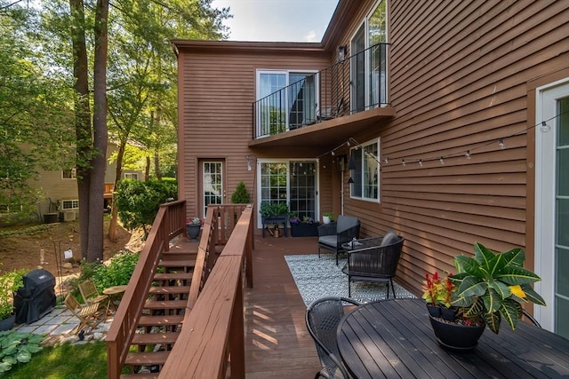 3 Treasure Way Unit 3, Ashland, MA 01721 - deck with grilling area, outdoor dining area, outdoor lounge area, and stairs