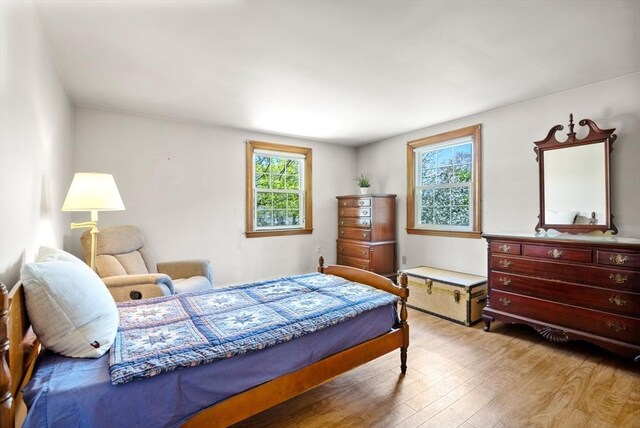 bedroom with wood finished floors