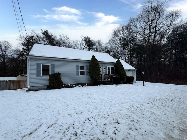 2248 Washington St, East Bridgewater, MA 02333 - ranch-style house featuring a chimney and fence