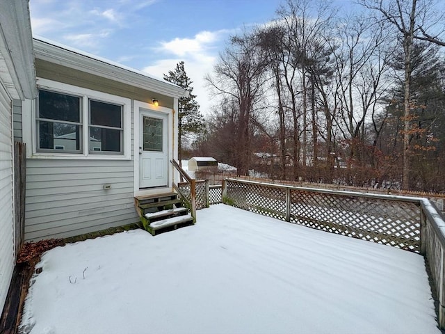 2248 Washington St, East Bridgewater, MA 02333 - snow covered deck with entry steps