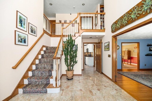 staircase with baseboards