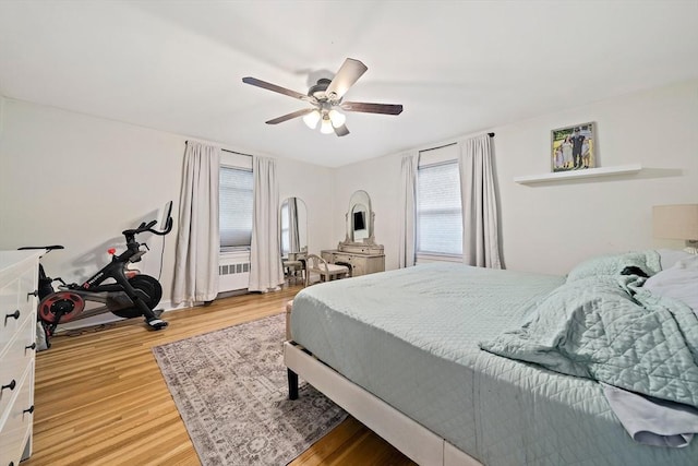 359 Corey St, Boston, MA 02132 - bedroom featuring multiple windows, light wood-style flooring, and ceiling fan