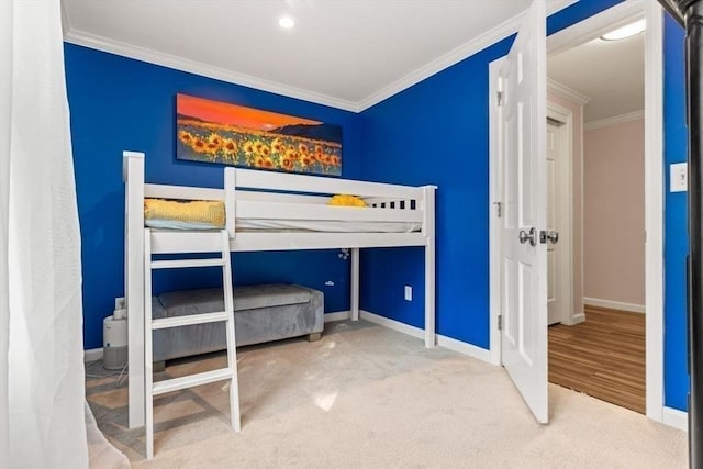5 Plouff Ln, Exeter, NH 03833 - carpeted bedroom featuring ornamental molding and baseboards