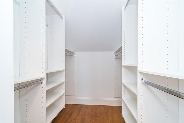 spacious closet with wood finished floors