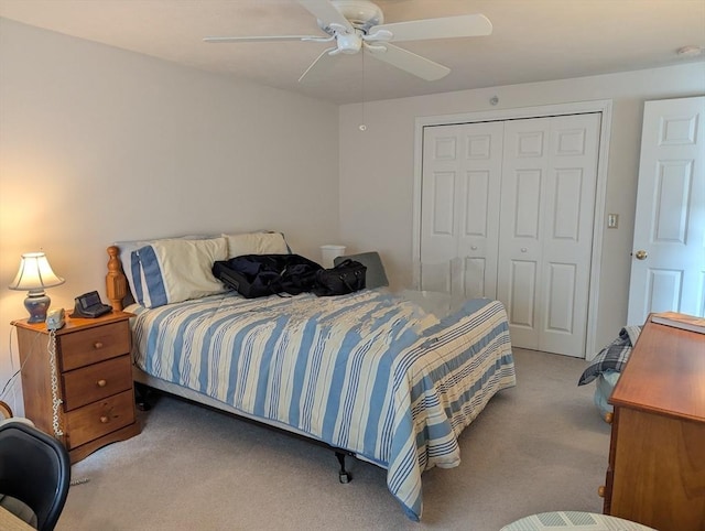 239 Bridle Cross Rd Unit 239, Fitchburg, MA 01420 - bedroom with carpet flooring, a closet, and a ceiling fan
