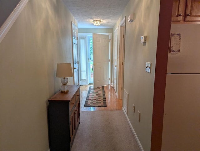 239 Bridle Cross Rd Unit 239, Fitchburg, MA 01420 - hall featuring a textured ceiling and baseboards