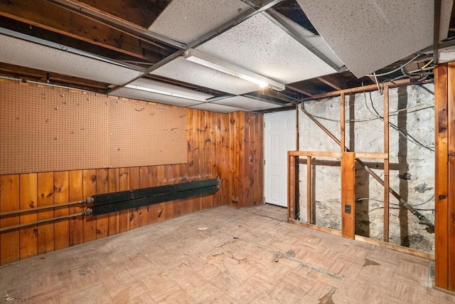 229 May St, Worcester, MA 01602 - unfinished below grade area featuring wooden walls