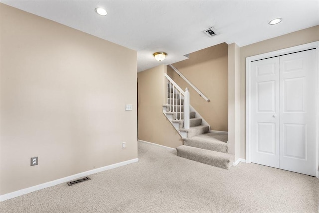 7 Hovey Pond Dr Unit 7, Grafton, MA 01536 - stairs with carpet flooring, baseboards, and recessed lighting