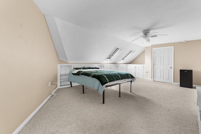 7 Hovey Pond Dr Unit 7, Grafton, MA 01536 - bedroom featuring vaulted ceiling, baseboards, carpet flooring, and a ceiling fan