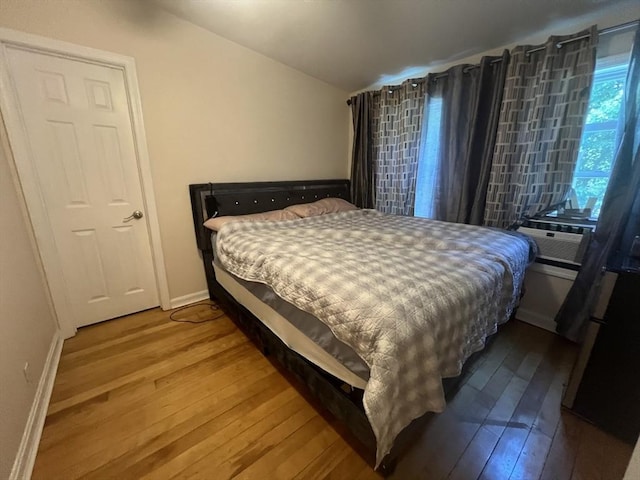 14 Waldo Ct, Haverhill, MA 01835 - bedroom with hardwood / wood-style flooring, cooling unit, and lofted ceiling