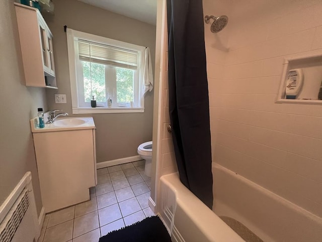 14 Waldo Ct, Haverhill, MA 01835 - full bath featuring tile patterned floors, vanity, and shower / bath combo with shower curtain